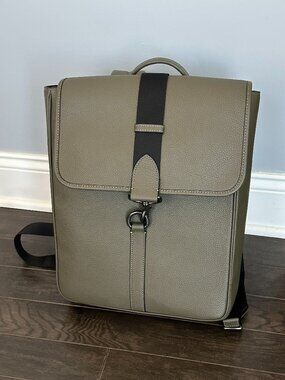 Coach Olive Green Blaine Pebble Leather Backpack *NWOT*
